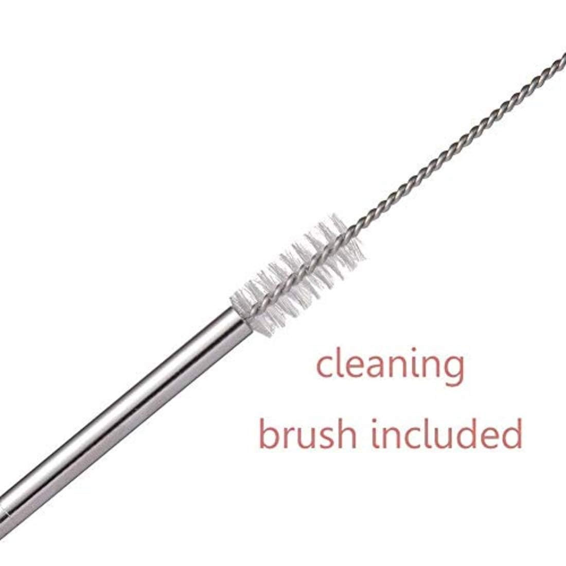 KBS Stainless Steel Straws for Drinking with Cleaning Brush for Kids and Adults Reusable Metal Straw Set Drinking Juice & Drinks Reusable Straw Pipe (2 Bent + 2 Straight +1 Brush)