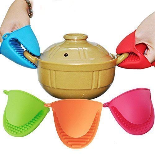 CELLEBII® Silicone Mini Microwave Oven Mitts Gloves, Baking Hand Gloves, Cooking Pinch Grips, Kitchen Heat Hot Handle Holder