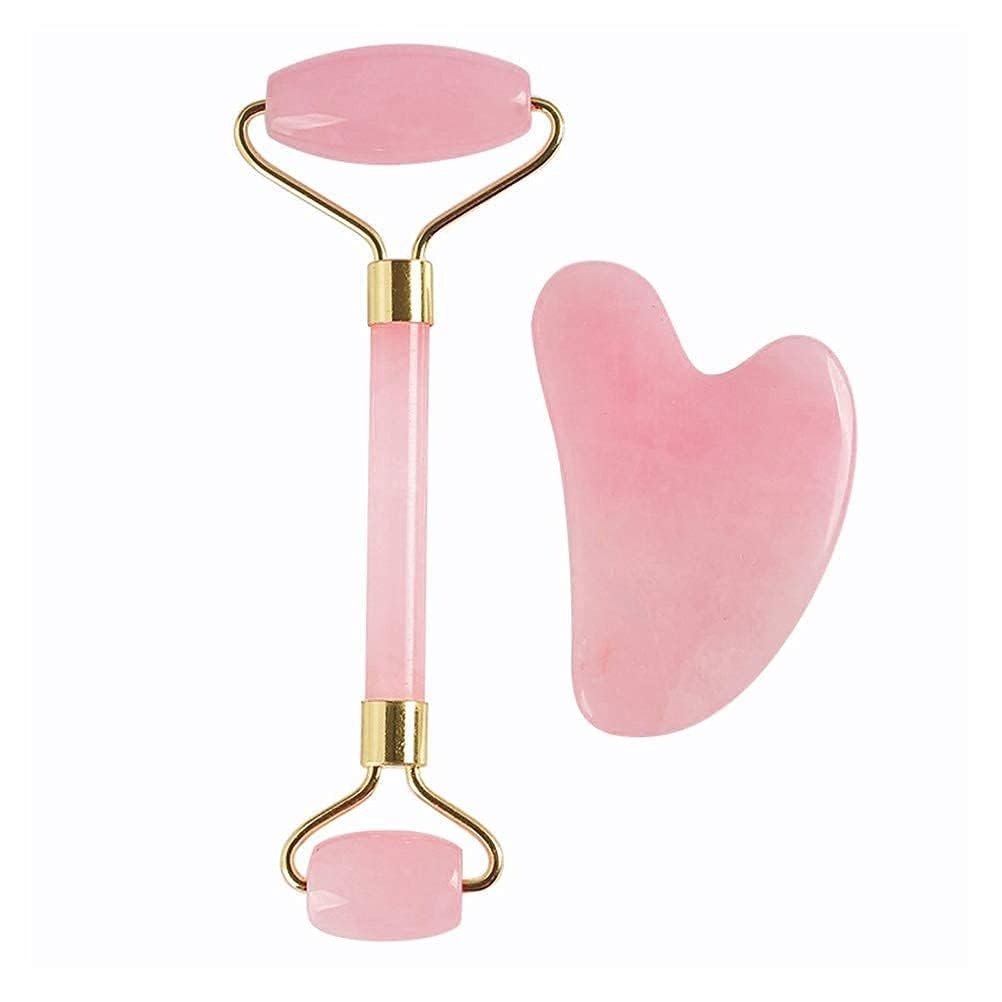 Mr.HSD Jade Roller & Gua Sha Tool 100% Natural Himalayan Stone Facial Massager for Face Neck Healing Skin Wrinkles & Serum Application (Pink) Brand: Mr.HSD Find specific info