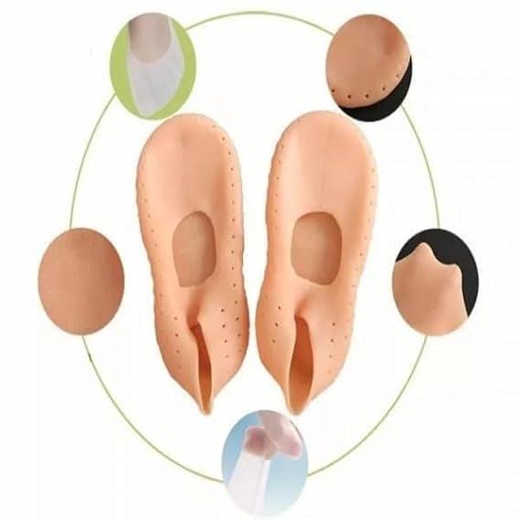 NEPROENT Silicone Full Length Anti Crack Foot Protector Moisturizing Socks for Foot Care and Heel Cracks for Men and Women (Free Size)