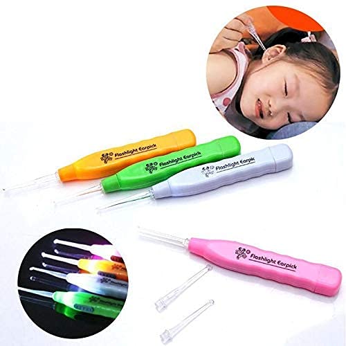 ETSAP Ear wax Remover with LED Flashlight Ear pick for Ear wax remover and cleaner, Ear cleaning tools for kids and adults Curette Store Extra Extensions in Rear Better Accuracy Earpick(PACK OF 3)