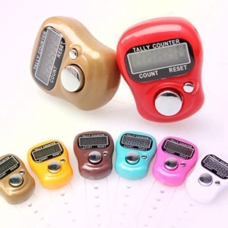 AMZTOP Mini Hand Tally Counter Finger Ring Digital Electronic Head Count,Japa Counter Counting Machine For Mantra Jap And Cricket Umpire And Various Counting Purpose Small (Color May Vary)