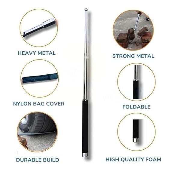 Lightweight Foldable Hiking Stick | Retractable Walking Pole, SELF Defence Stick & Classroom Presenter – Multicolor (1 Pack)