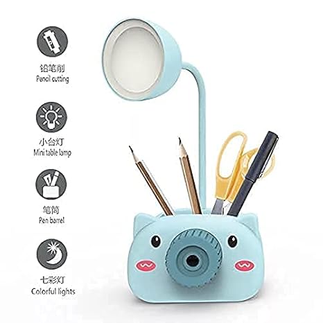 Plastic Rechargeable Led Touch On/Off Switch Desk Lamp Children Eye Protection Student Study Reading Dimmer Rechargeable Led Table Lamps Usb Charging Touch Pack of 1 Multicolor