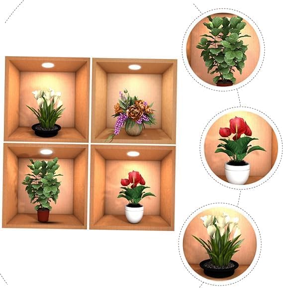 HETZON SALES 3D Vase Wall Stickers | Flower Pot Wall Stickers | 3D Wallpaper Self Adhesive Stickers |3D Vinyl Removable Wall Sticker for Living Room Dining Room Bedroom