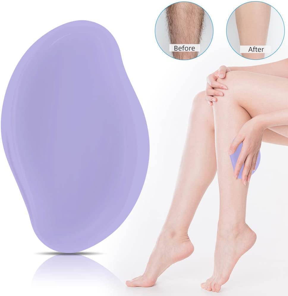 SPEFEZ Crystal Hair Eraser, Crystal Hair Remover Painless Exfoliation, Quick and Easy Painless Hair Removal Tool for Arms Legs and Back,Portable mild hair remover, Reusable & Washable (A)