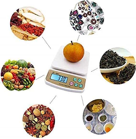 Shopfleet Kitchen SF-400A 10kg Multipurpose LCD Screen Digital Weighing Measure Scale Machine for Measuring Fruits, Spice, Food, Vegetable