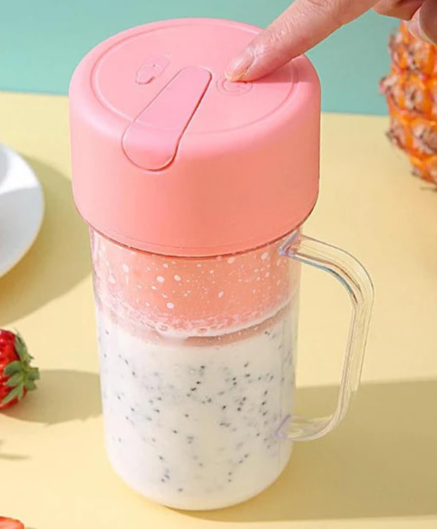 ATOOZED Portable Smoothie Juicer | USB Rechargeable Electric Juicer Cup with Straw | Wireless Travel Blender for Smoothies, Juices, and Outdoor Use | Lightweight & Convenient