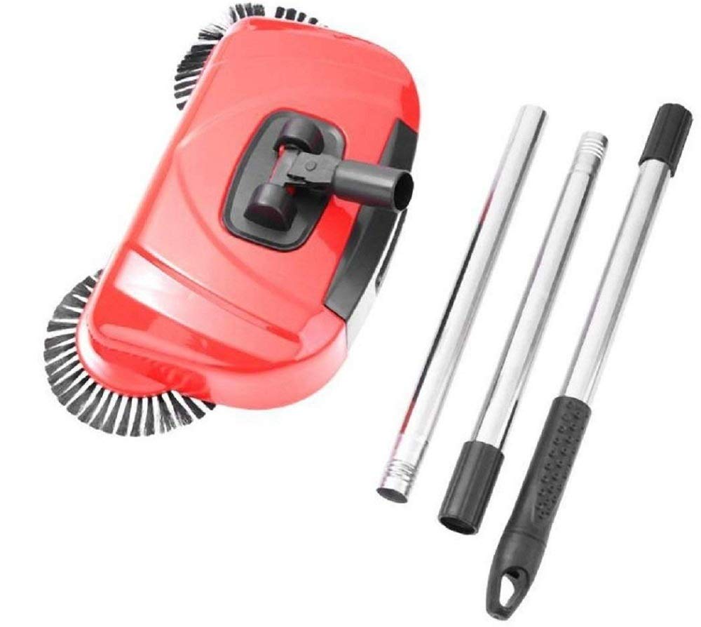 DGOOLS Rotating Brush Spin Hand Push Broom Sweeper Dust Collector Floor Surface Cleaning Mop