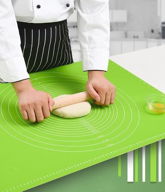 Shelony Silicone Baking Mat for Pastry Rolling with Measurements|Non-Stick Fondant Mat|Liner Heat Resistance Table Placemat Pad Pastry Board|Reusable Bpa Free(Random Color)(Baking Mat 50 * 40 Cm)