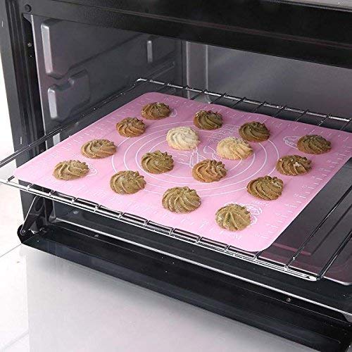 Shelony Silicone Baking Mat for Pastry Rolling with Measurements|Non-Stick Fondant Mat|Liner Heat Resistance Table Placemat Pad Pastry Board|Reusable Bpa Free(Random Color)(Baking Mat 50 * 40 Cm)