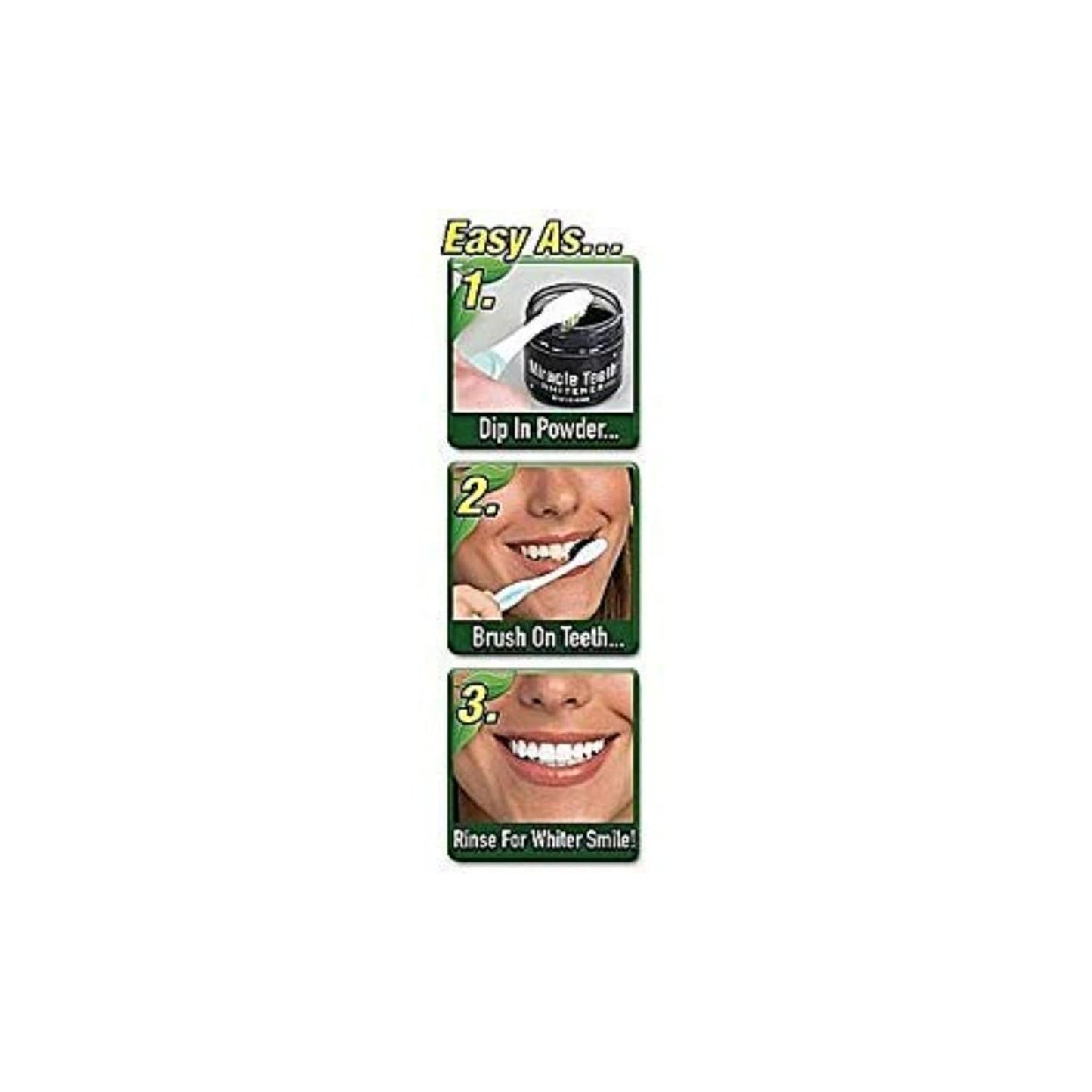 WONIRY NATURAL MIRACLE TEETH WHITENER | Natural Whitening Coconut Charcoal Powder | Gentle on Teeth and Gums and Removes Stains Caused by Smoking, Coffee, Soda, Red Wine and More!