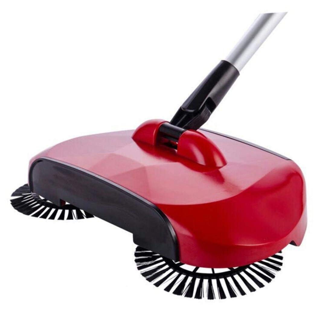 DGOOLS Rotating Brush Spin Hand Push Broom Sweeper Dust Collector Floor Surface Cleaning Mop