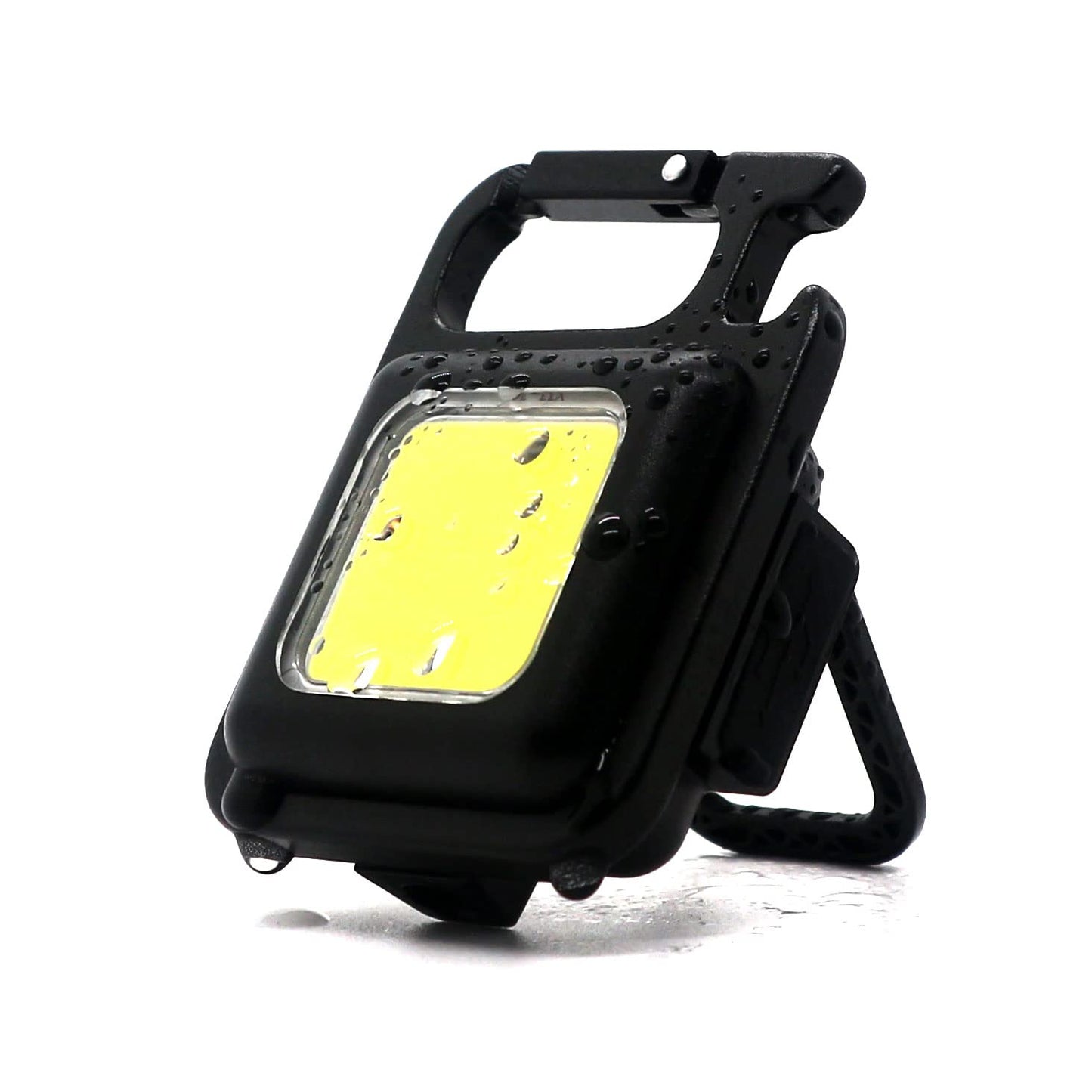 Keychain Mini Cob Flashlight, Super Bright (Max 500 Lumens) Rechargeable Emergency Light, 4 Modes Portable Pocket Light with Folding Bracket Bottle Opener for Fishing, Camping, Walking