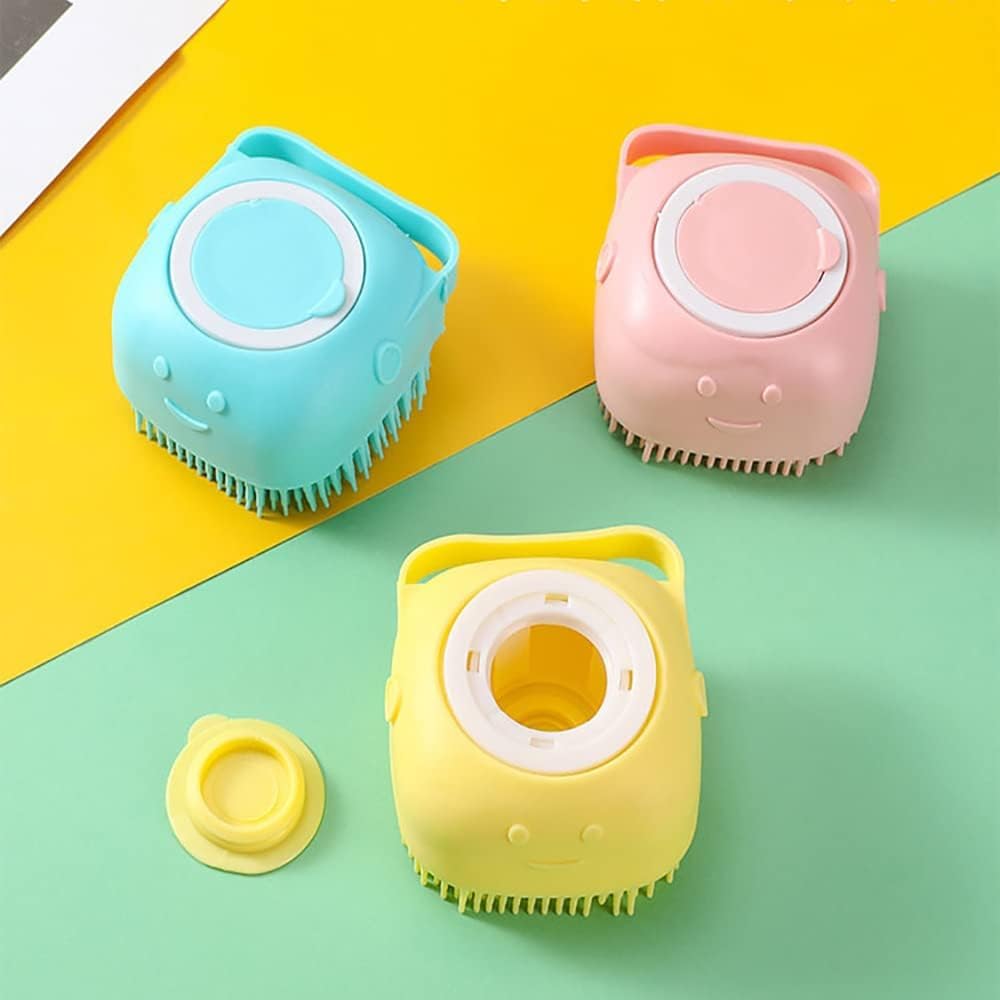 UrbanBite Body Scrubber for Men Silicone Bath Brush with Shower Gel Soap Dispenser Mud & Dirt Remover with Soft Silicone Bristle with Non-Toxic Brushes for Nourishing Cleaning Exfoliating Your Skin