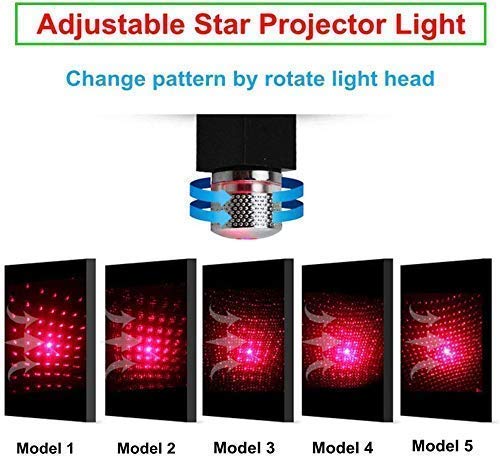 Ruslaan Freely Portable USB Car Interior Star Projector Night Light - Atmospheres Decoration for Cars, Trucks Office and Home Lights Romantic LED Ceiling Light, Adjustable Multiple Modes(Pack of 1)