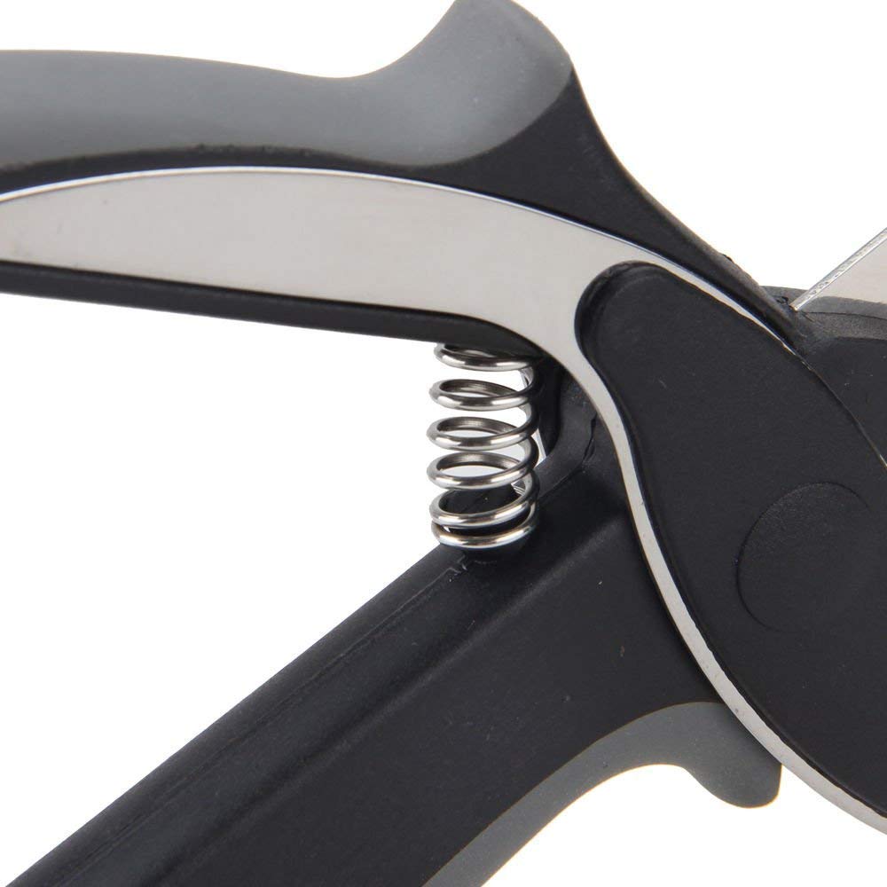 Eopzo Clever Cutter - 2 in 1 Food Chopper Multi Function Kitchen Vegetable Scissors Cutter Kitchen Knife with Spring Action - Cleaver Cutter Comes with Locking Hinge, Vegetable Chopper