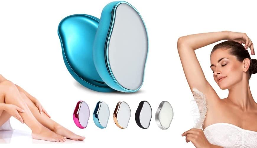 SPEFEZ Crystal Hair Eraser, Crystal Hair Remover Painless Exfoliation, Quick and Easy Painless Hair Removal Tool for Arms Legs and Back,Portable mild hair remover, Reusable & Washable (A)