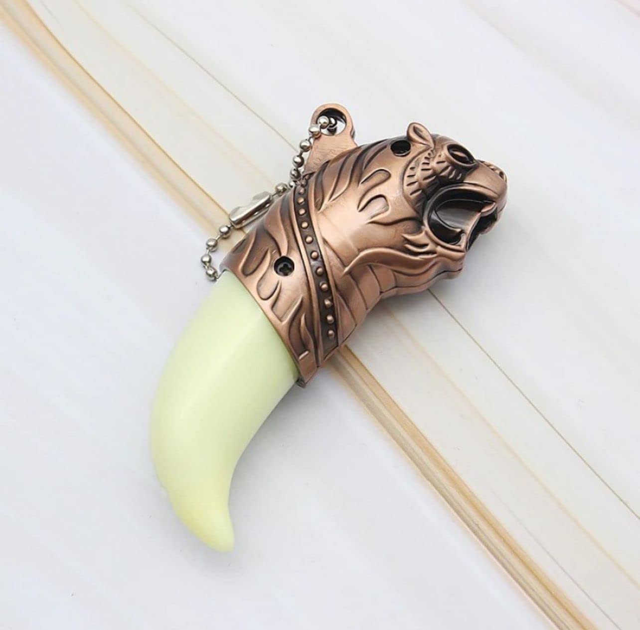 WBD, Tiger Head Lighter Jet Turbo Spray Gun Butane Gas Lighter Key Ring Portable Compact Windproof Cigar Outdoor Pocket Lighter Pocket Lighter