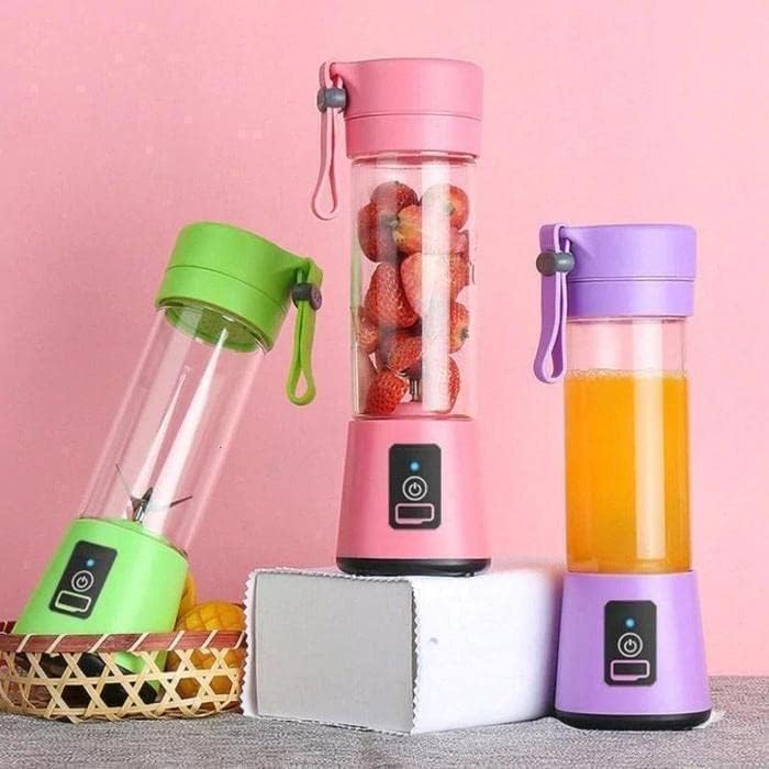Portable 6-Blade Juicerr Blender with Built-in Jar,Juice Mixer Bottle,Fruit Juice Machine,USB Rechargeable Personal Size Juicer Grinder for Juices,Kitchen Pollen Removing Long Car&Milk
