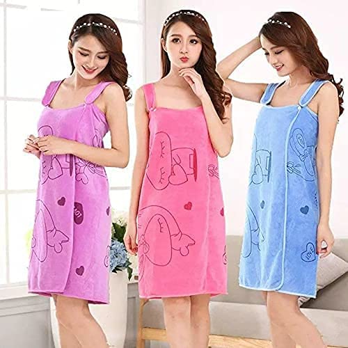 Surfexa Microfiber Soft Bath Towel and Lady Spa Shower Towel Fashion Women Wearable Quick Dry Magic Bathing Beach Spa Bathrobes Wash Clothing Beach Dresses - (Multicolor)