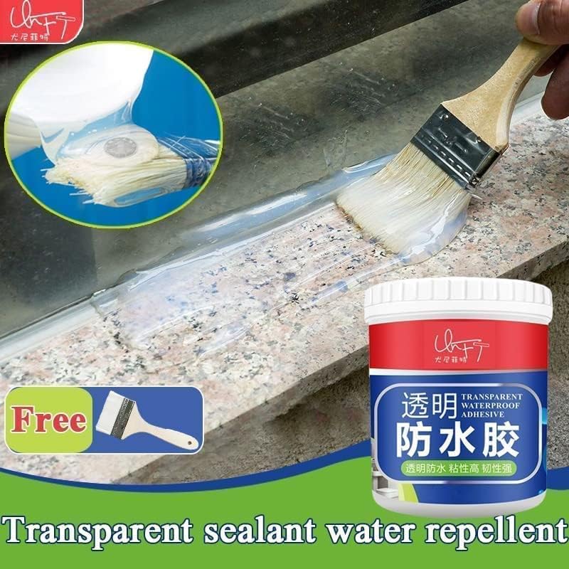 feedfire Waterproof Adhesive Glue, 300gm, with Brush, Transparent, for Roof Leakage, Crack Seal, Water Leakage Solution, Waterproofing for Pipe, Wall, Tiles (PACK OF 1)