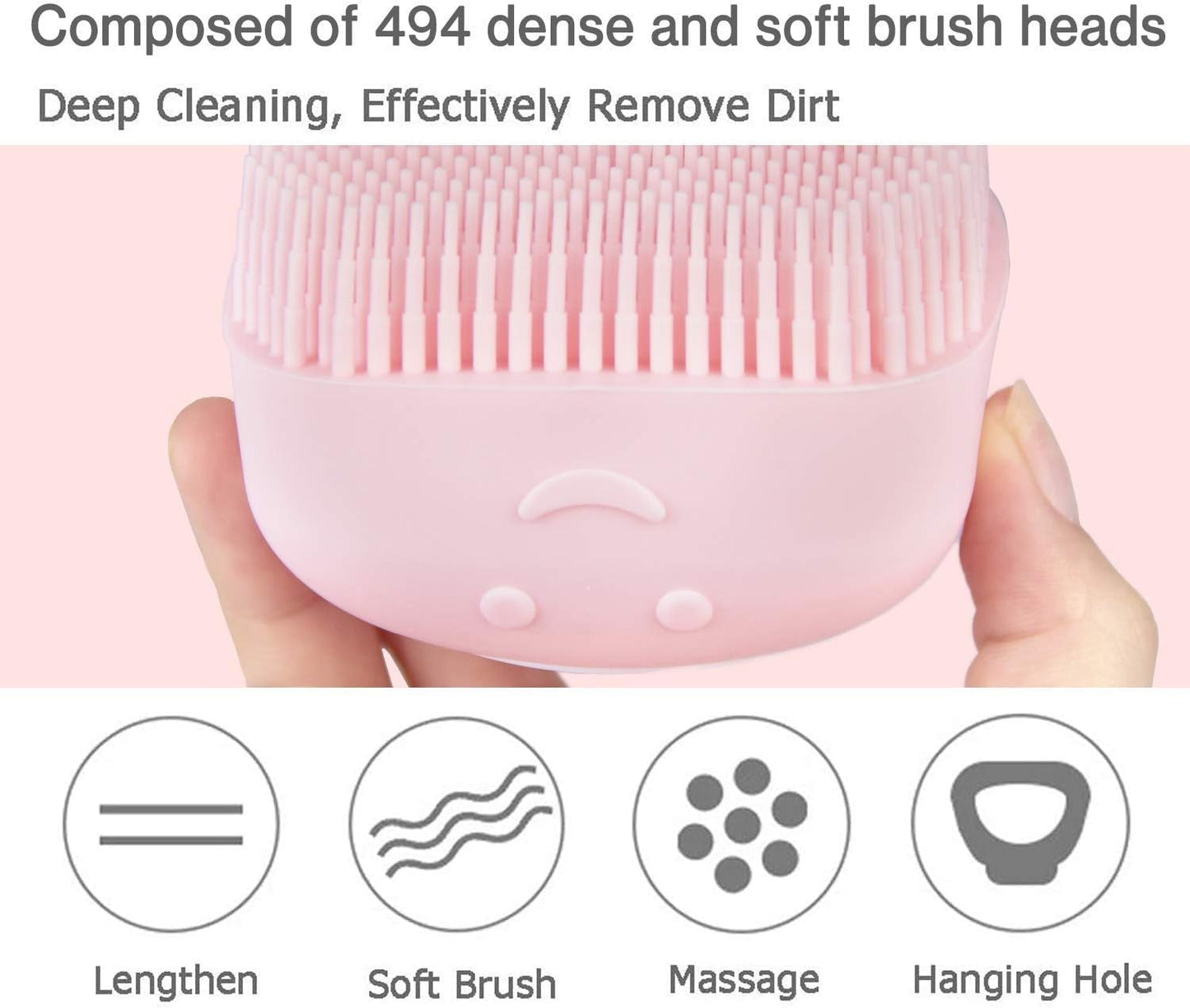 UrbanBite Body Scrubber for Men Silicone Bath Brush with Shower Gel Soap Dispenser Mud & Dirt Remover with Soft Silicone Bristle with Non-Toxic Brushes for Nourishing Cleaning Exfoliating Your Skin