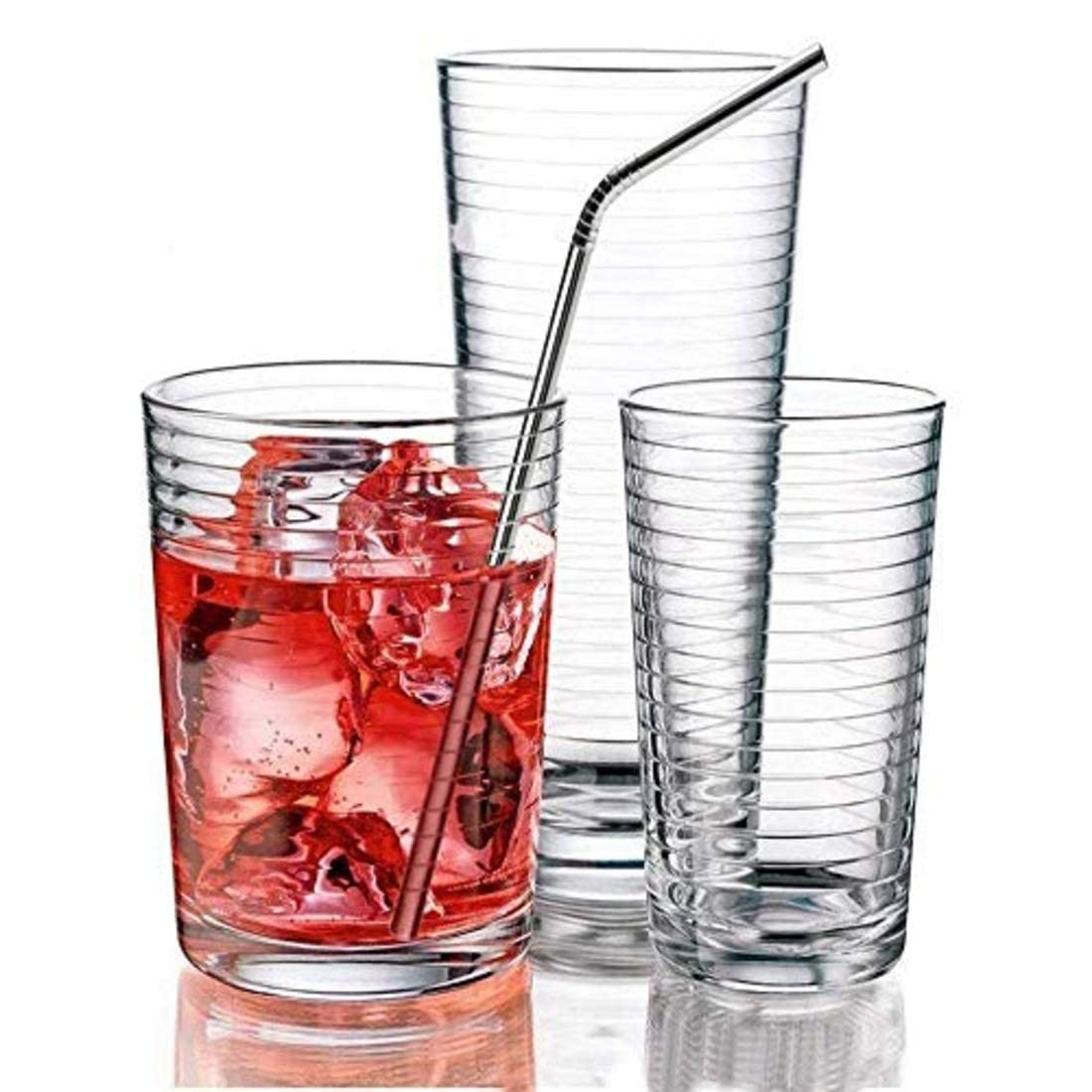 KBS Stainless Steel Straws for Drinking with Cleaning Brush for Kids and Adults Reusable Metal Straw Set Drinking Juice & Drinks Reusable Straw Pipe (2 Bent + 2 Straight +1 Brush)