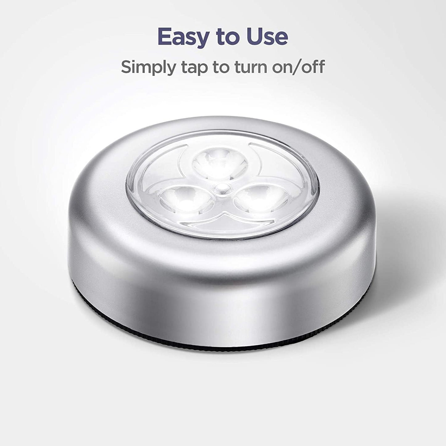 NIKZOL LED Battery-Powered Wireless Touch Lamp – Stick-On Push Light for Closets, Cabinets, Utility Rooms, and More, Cordless Plastic Night Light (Batteries Not Included)__1PCS