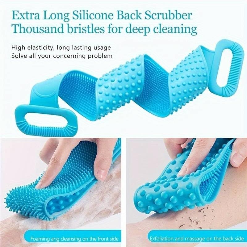 FIGMENT Soft Silicone Bath Body Brush For Men and Women, Deep Nourishing Cleansing, Exfoliation, Dirt Removal, BPA-Free, Back Scrubber, Lather Boosting Bristles, No-Slip Grip, Multicolor (Standard)