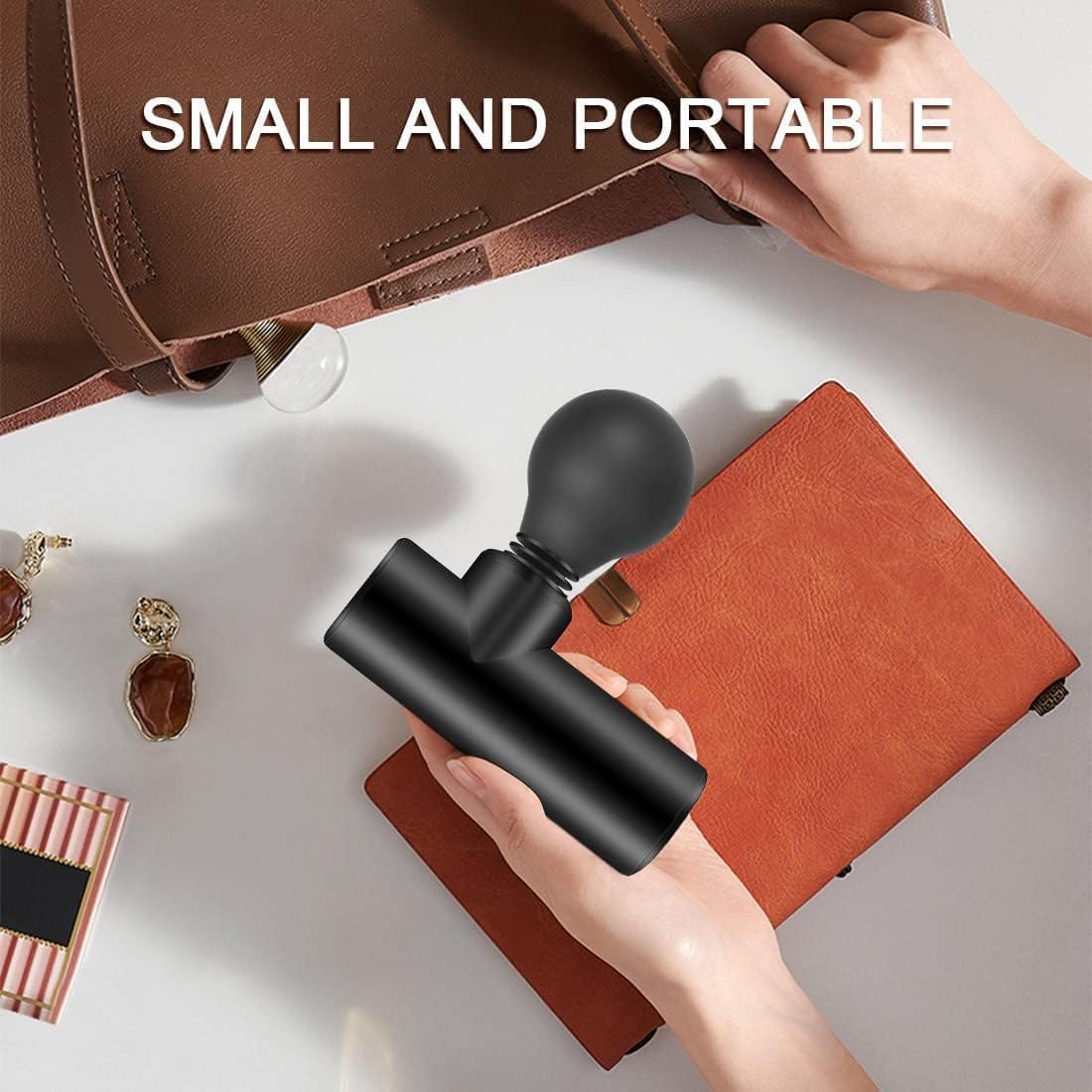 OZKET Mini Fascial Gun Deep Tissue Muscle Massager Portable Electric Massage Gun for Full Body, Face, Neck & Back Pain Relief Pocket Sized, Quiet, Massager for Home, Gym & Office (ASH-809)