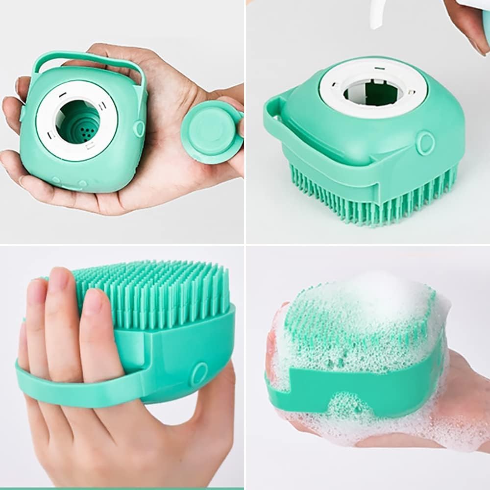 UrbanBite Body Scrubber for Men Silicone Bath Brush with Shower Gel Soap Dispenser Mud & Dirt Remover with Soft Silicone Bristle with Non-Toxic Brushes for Nourishing Cleaning Exfoliating Your Skin