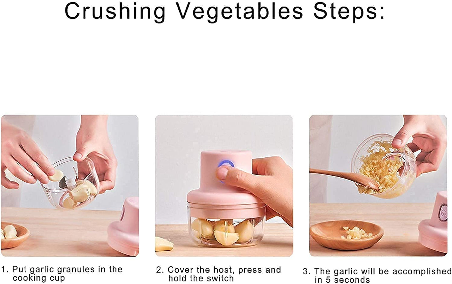 ROSA Chopper for Kitchen Use - Electric Vegetable Chopper, Mini Mixer Grinder, Garlic Peeler, Portable Blender, Onion Cutter, Small Grinder, Automatic Cooking Machine, Kitchen Tools & Gadgets