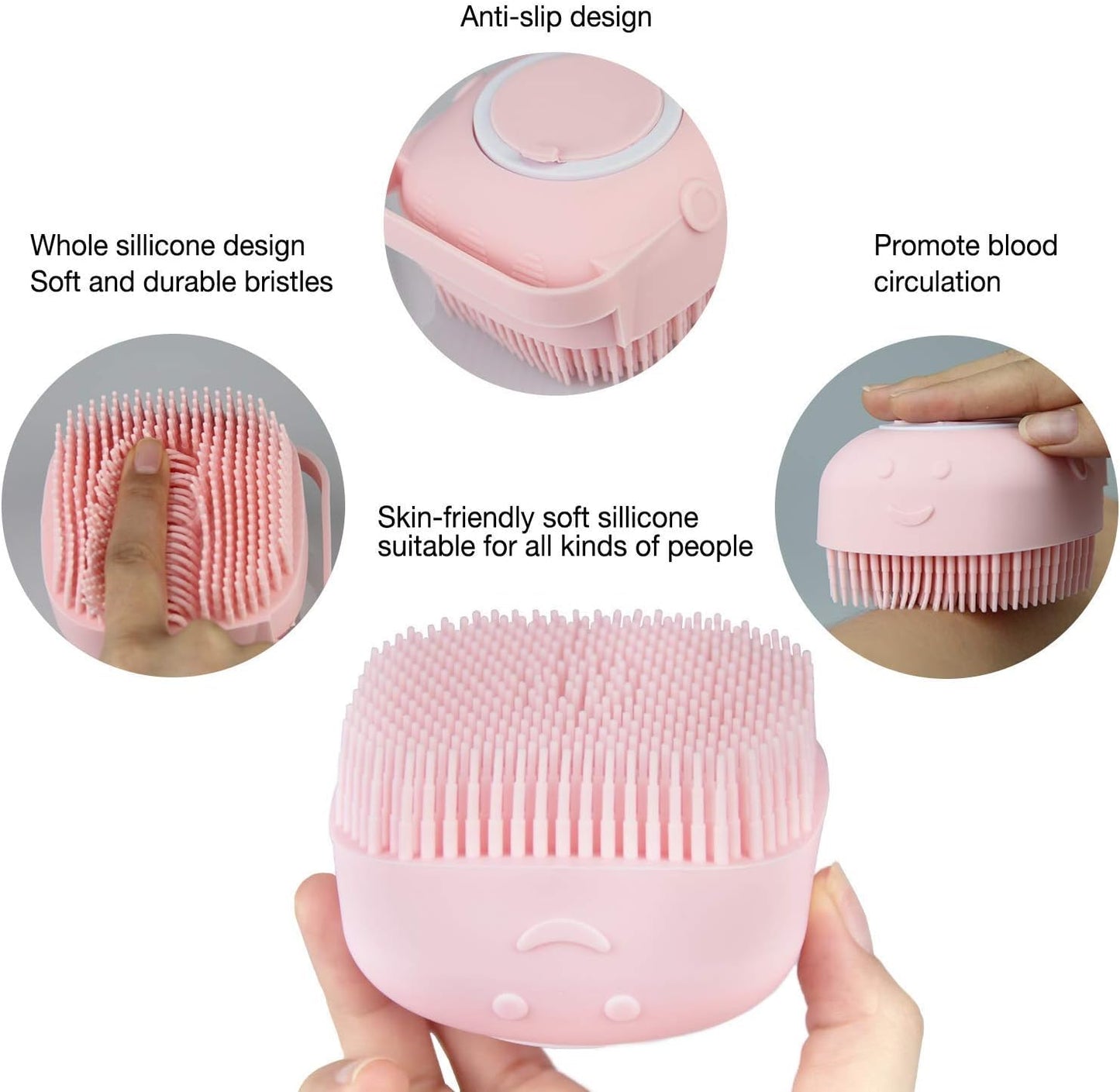 UrbanBite Body Scrubber for Men Silicone Bath Brush with Shower Gel Soap Dispenser Mud & Dirt Remover with Soft Silicone Bristle with Non-Toxic Brushes for Nourishing Cleaning Exfoliating Your Skin