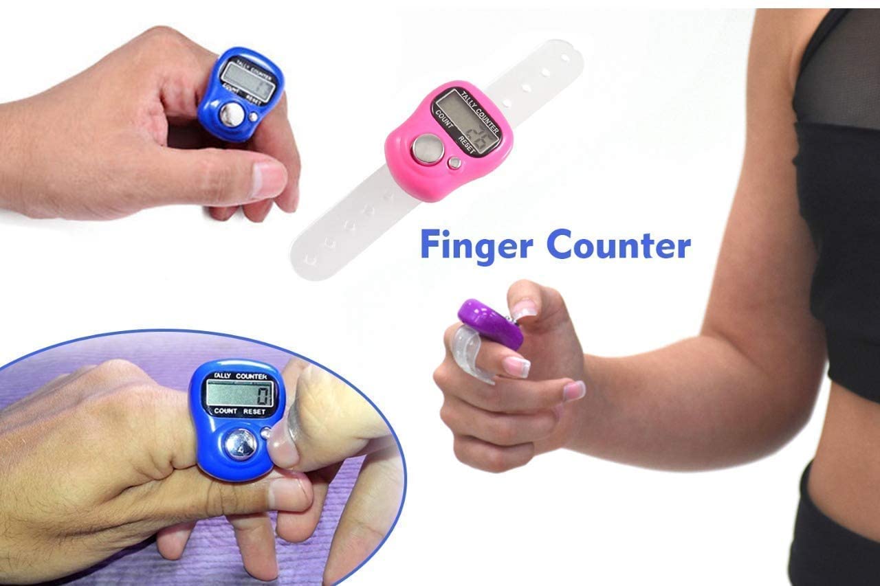 AMZTOP Mini Hand Tally Counter Finger Ring Digital Electronic Head Count,Japa Counter Counting Machine For Mantra Jap And Cricket Umpire And Various Counting Purpose Small (Color May Vary)