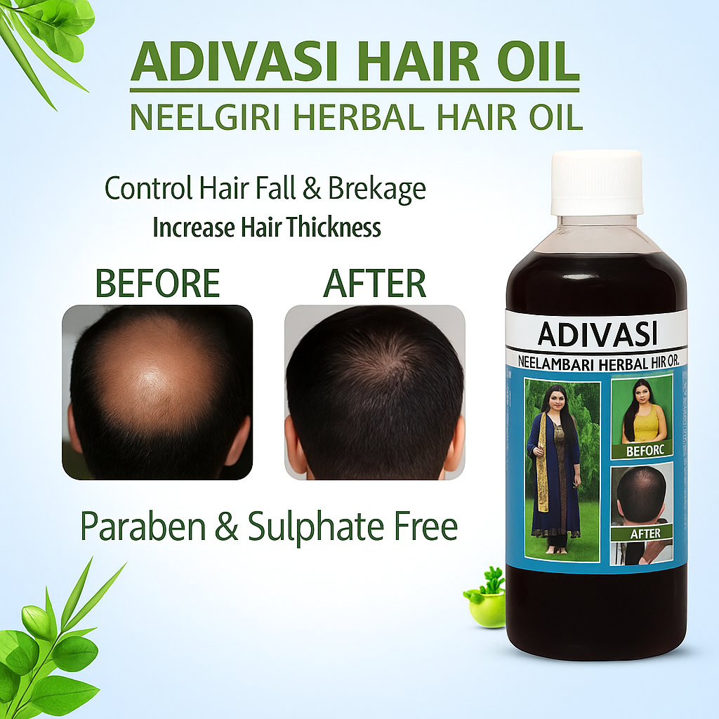 🍃ORIGINAL ADIVASI HERBAL HAIR OIL 💥 BUY 1 GET 1 FREE 💥4.9⭐⭐⭐⭐⭐ (999+)
