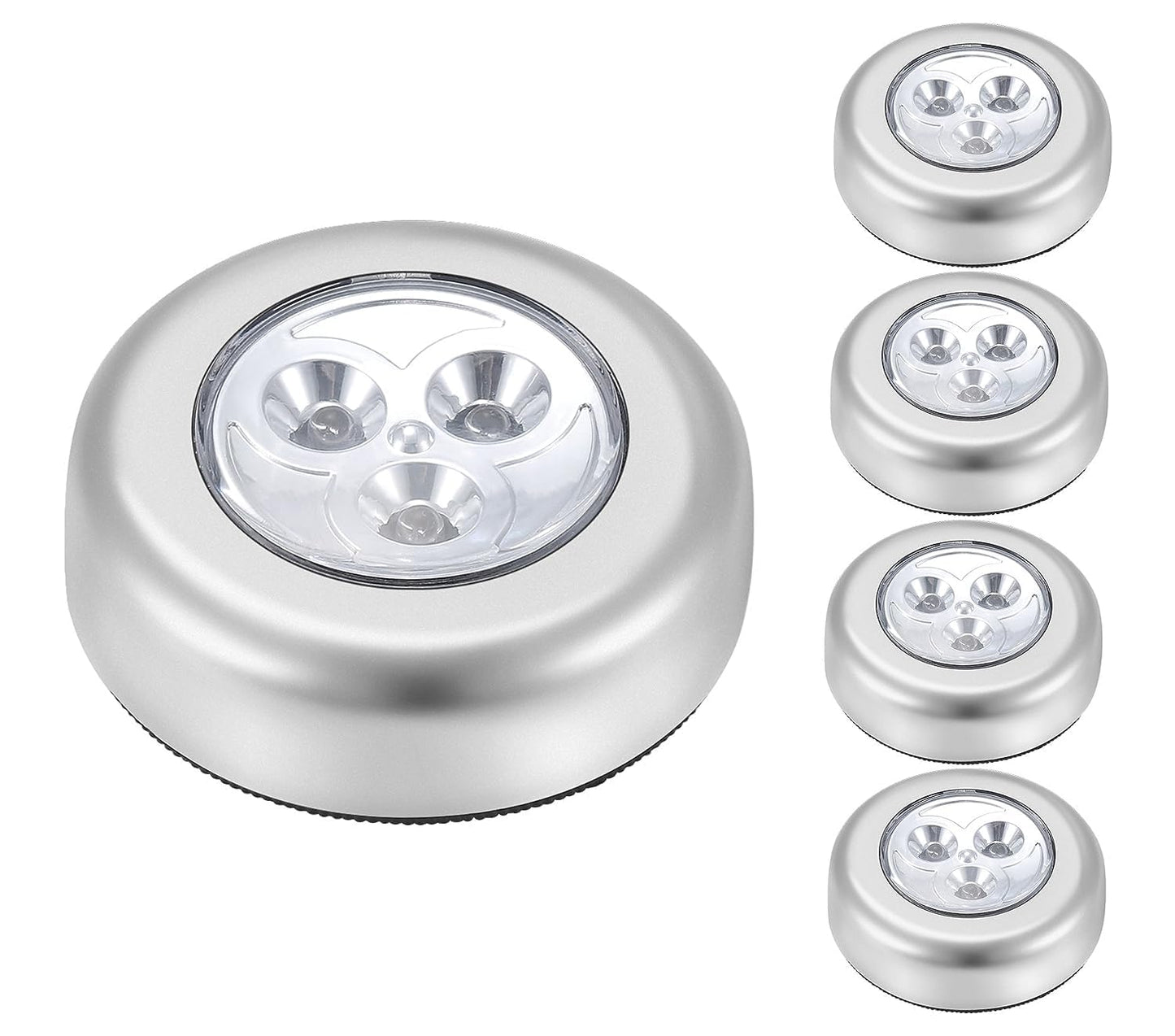 NIKZOL LED Battery-Powered Wireless Touch Lamp – Stick-On Push Light for Closets, Cabinets, Utility Rooms, and More, Cordless Plastic Night Light (Batteries Not Included)__1PCS