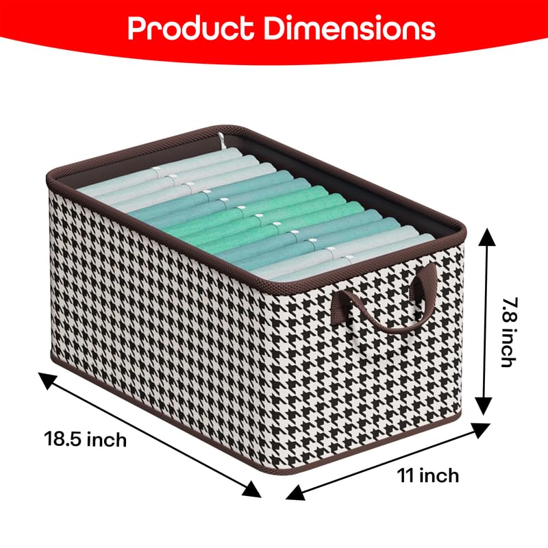 KARTUNBOX Foldable Clothes Organizer Storage Box, Storage Box for Wardrobe, Saree, Shirts, and Blankets, Cloth Storage