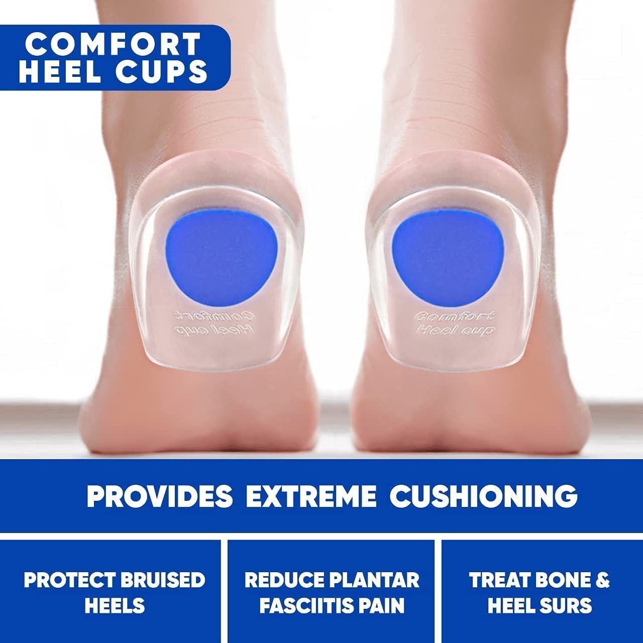 Silicone Shoe Heel Pad Support Pad Height Increase Insole Insoles for Heel Pain All-Day Shock Absorbing Relief