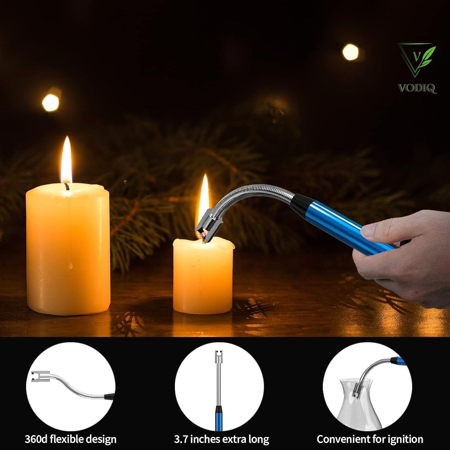 McFarlane Electric Rechargeable Plasma Gas Lighter for Kitchen, Lighter for Gas Stove, Candles, Pooja, C-Type USB, Kitchen Tools, Multi Purpose -360° Flexible & Windproof (May Vary)