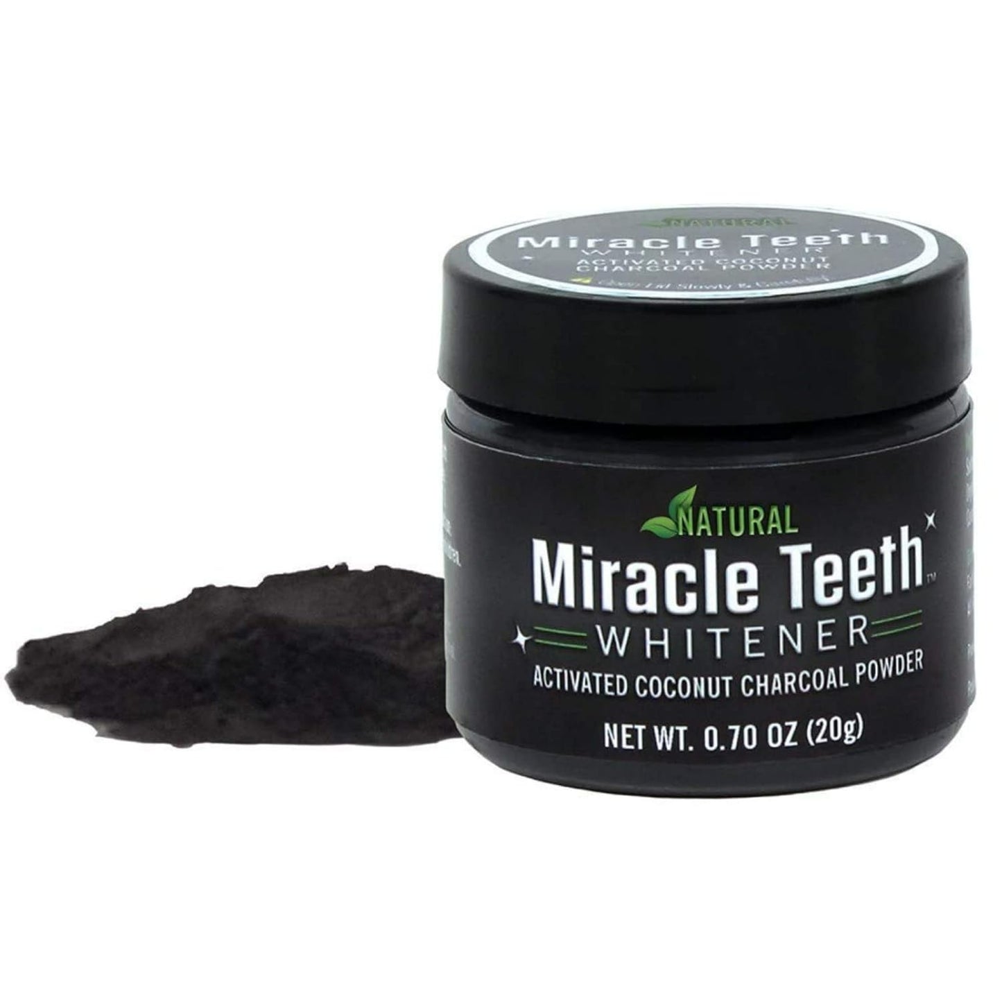 WONIRY NATURAL MIRACLE TEETH WHITENER | Natural Whitening Coconut Charcoal Powder | Gentle on Teeth and Gums and Removes Stains Caused by Smoking, Coffee, Soda, Red Wine and More!
