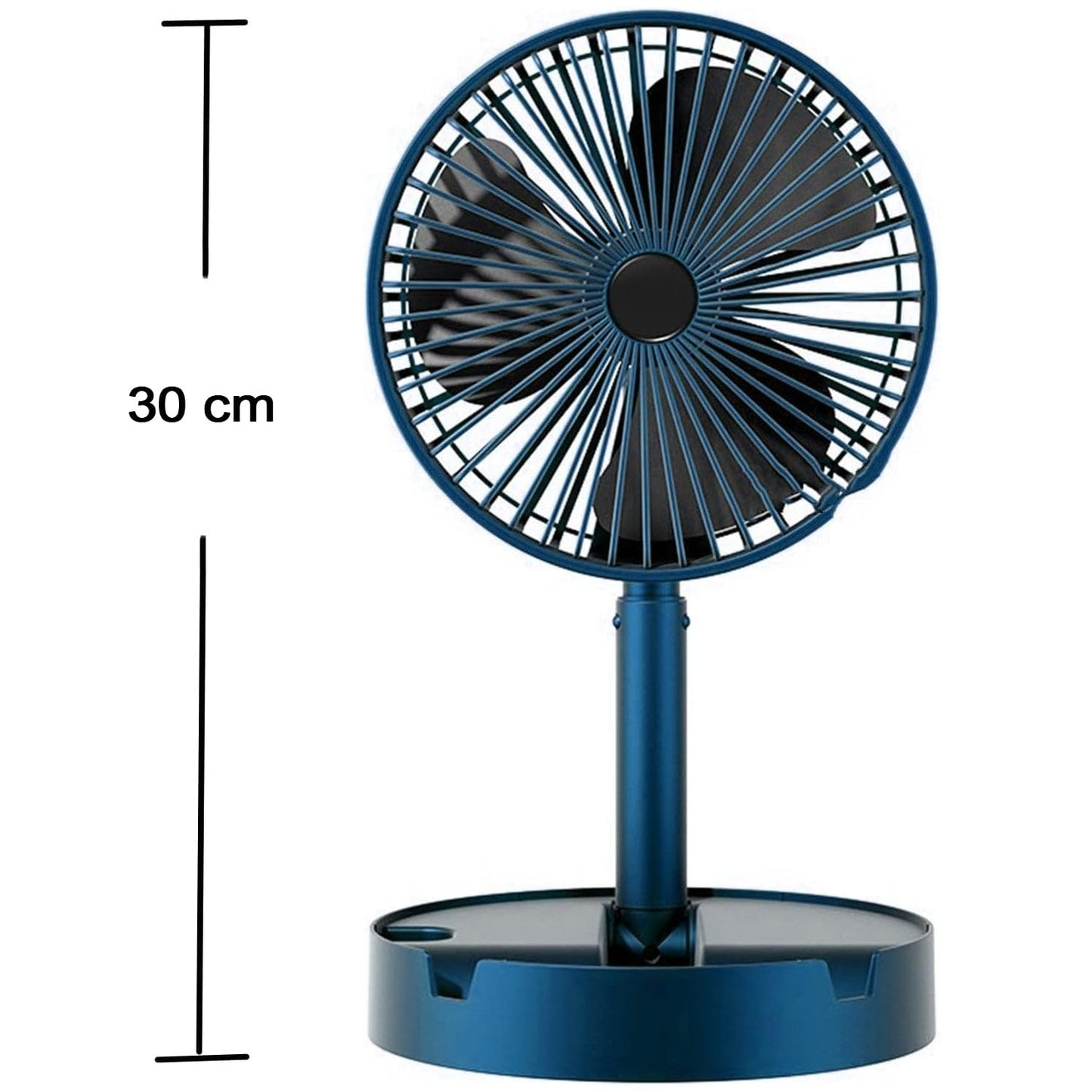 Oblivion Telescopic Electric Fan: Portable, Foldable & Height Adjustable for Travel, Silent Table Top Personal Fan for Bedside & Office, Compact Battery-Operated Quiet Cooling Desk Fan for Home (1Pc)