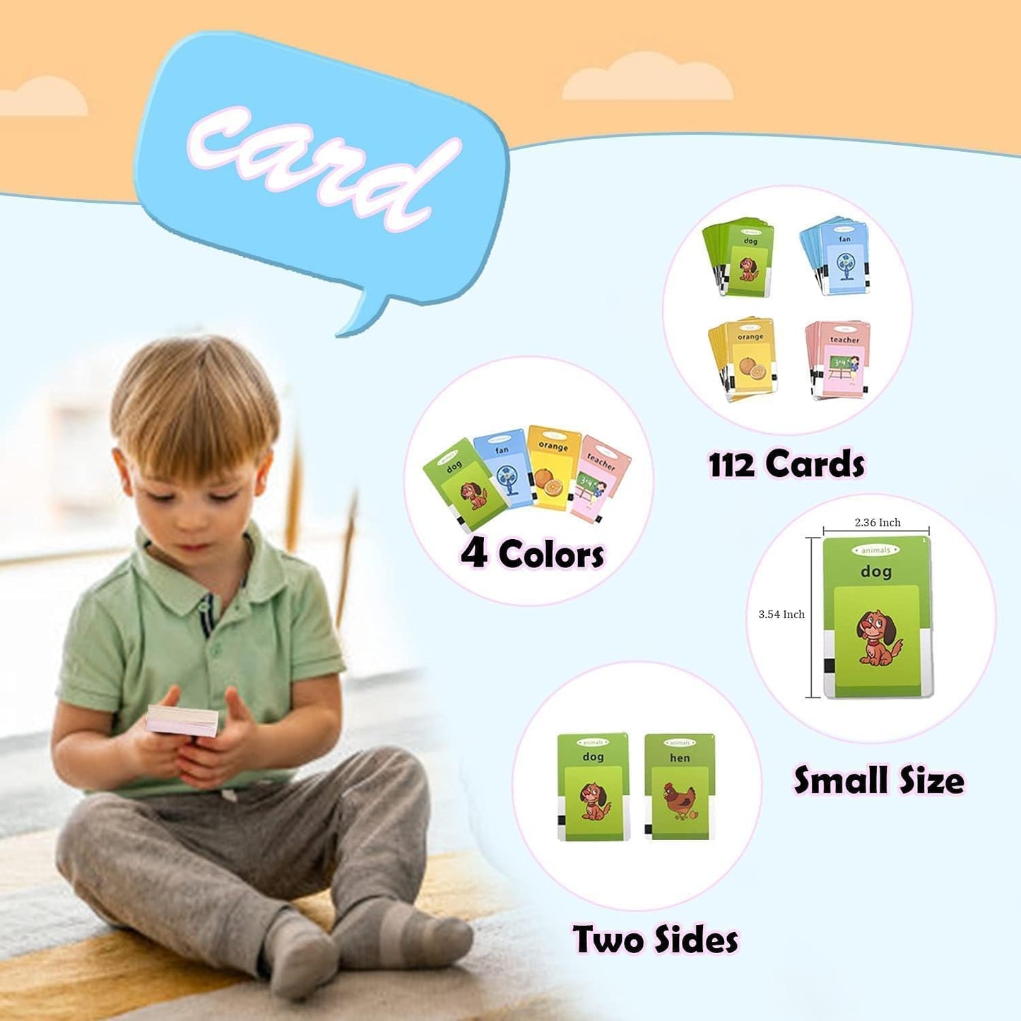 Storio Montessori Talking Flash Cards for Kids 2-5 Years | Rechargeable Educational Learning Toy for Toddlers | Cognitive Language Skills Builder for Boys & Girls | Sound Flashcard Device for Babies
