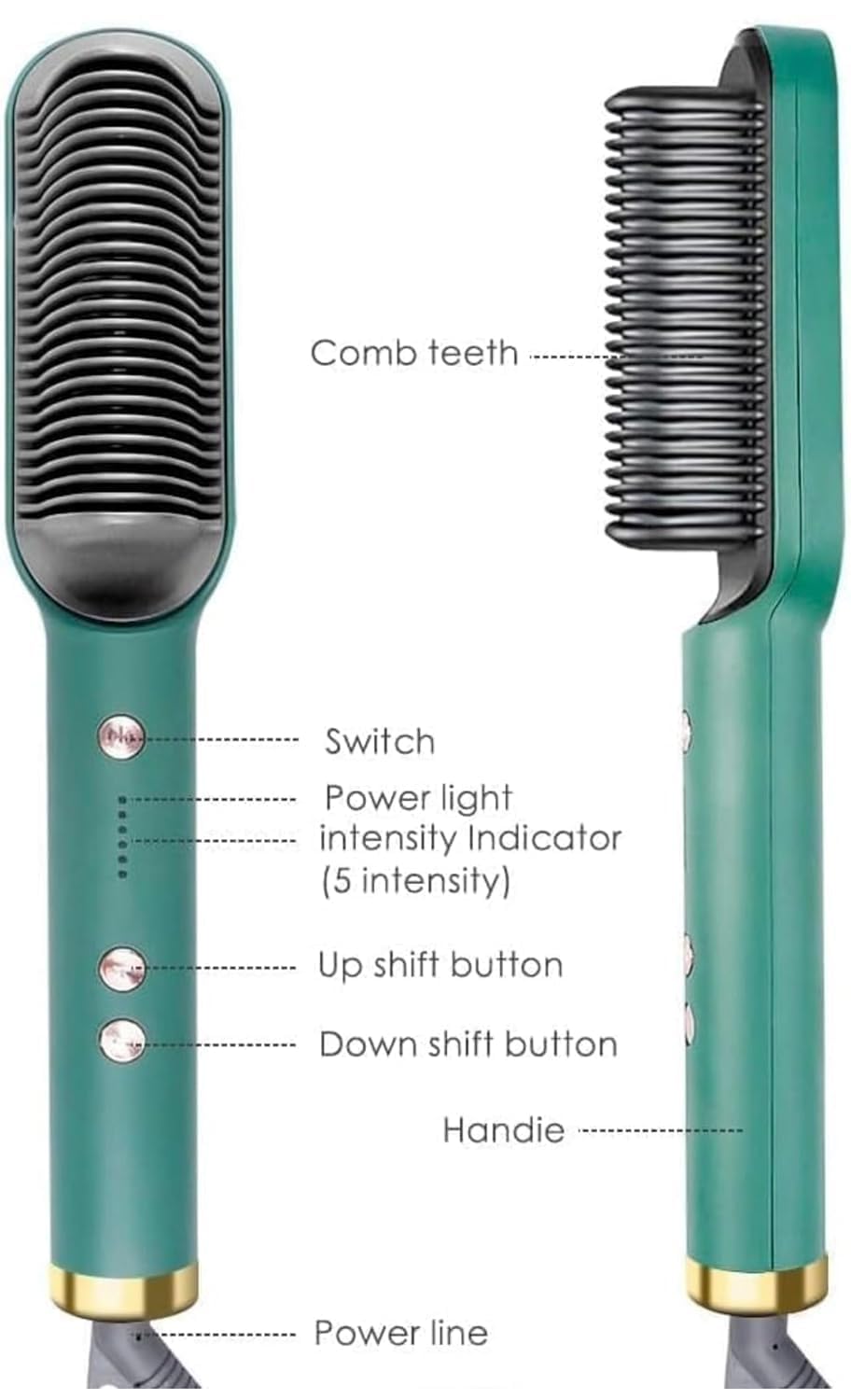 VRINDAVANESVARI Hair Straightener HQT-909B Hair Straightener machine Brush Heating Electric Straightener Hair Straightening Iron Built with Comb PTC Heating Electric Straightener