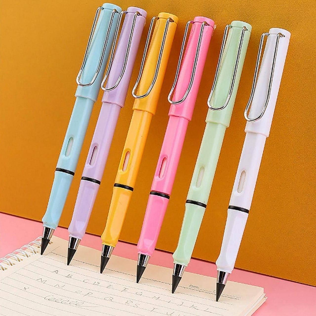 SPRADE Inkless Pencil Set – 6 PCS Eco-Friendly Eternal Pencils with Erasers – Reusable Writing Tools for School, Office & Drawing