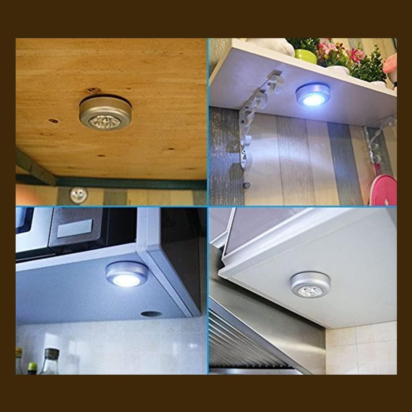 NIKZOL LED Battery-Powered Wireless Touch Lamp – Stick-On Push Light for Closets, Cabinets, Utility Rooms, and More, Cordless Plastic Night Light (Batteries Not Included)__1PCS