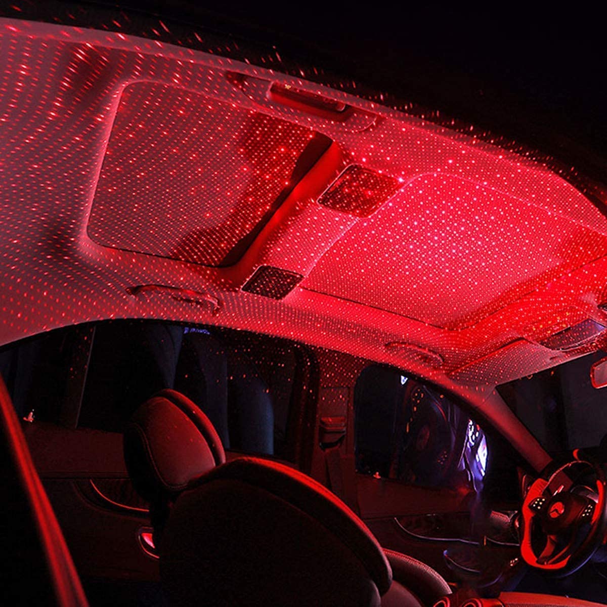 Ruslaan Freely Portable USB Car Interior Star Projector Night Light - Atmospheres Decoration for Cars, Trucks Office and Home Lights Romantic LED Ceiling Light, Adjustable Multiple Modes(Pack of 1)