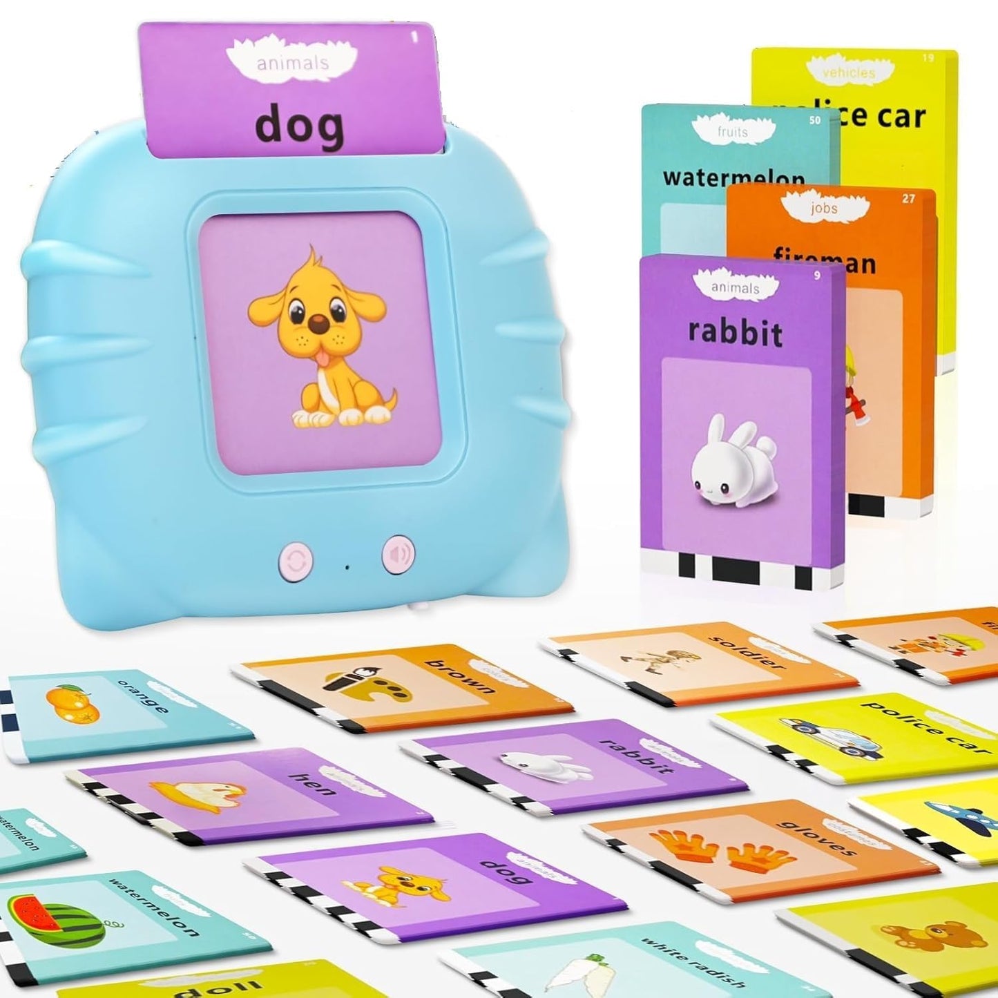 Storio Montessori Talking Flash Cards for Kids 2-5 Years | Rechargeable Educational Learning Toy for Toddlers | Cognitive Language Skills Builder for Boys & Girls | Sound Flashcard Device for Babies