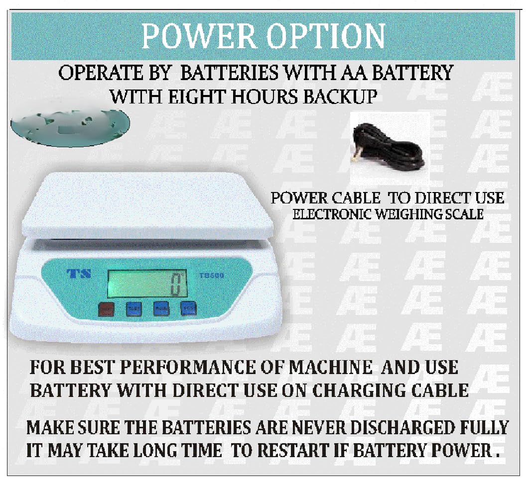 Skeisy New TS-500 Digital Kitchen Scale with LCD Display, Electronic Weighing Machine, White Power up 30kg-1gm and power by aaa battery