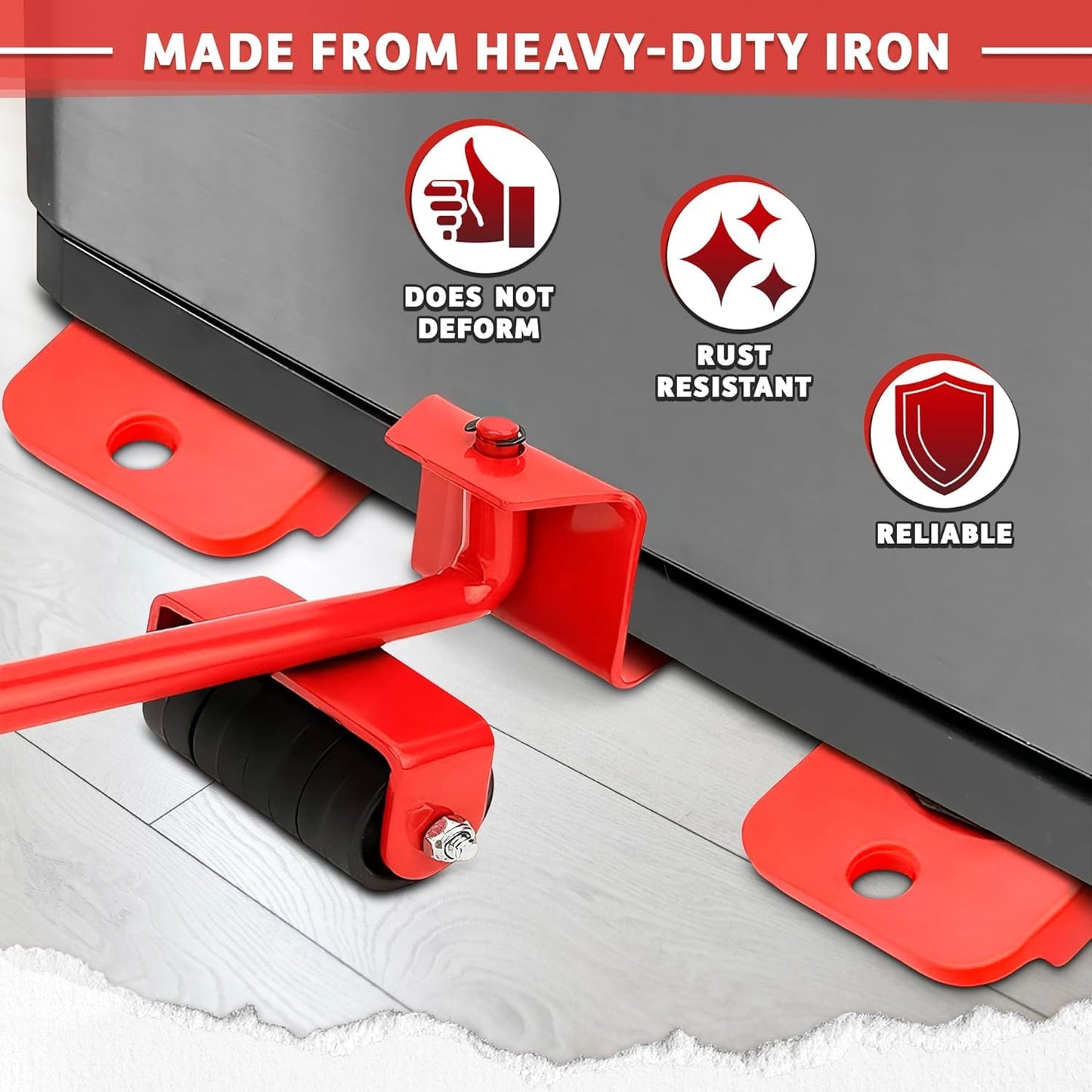 SHAYONAM Furniture Lifter with Heavy Duty Roller Pads, King Size Bed Furniture Dolly for Moving Heavy Furniture Tool Set, 360° Shift Wheels Made((Furniture-Lifter))